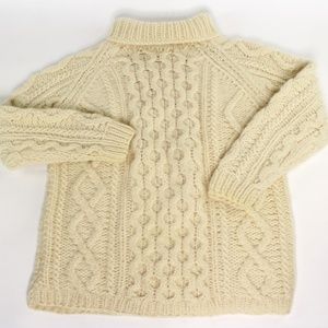 DAVID BRETT Wool Italian Chunky Cable Knit Sweater